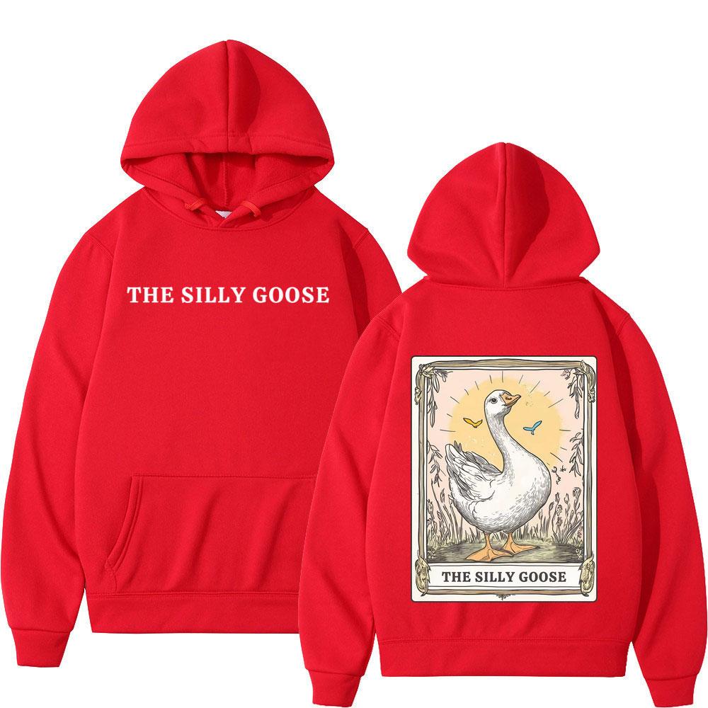 Silly Goose Tarot Card Funny Meme Graphic Hoodie Men Fashion Clothing Pullover Autumn Winter Aesthetic Sportswear