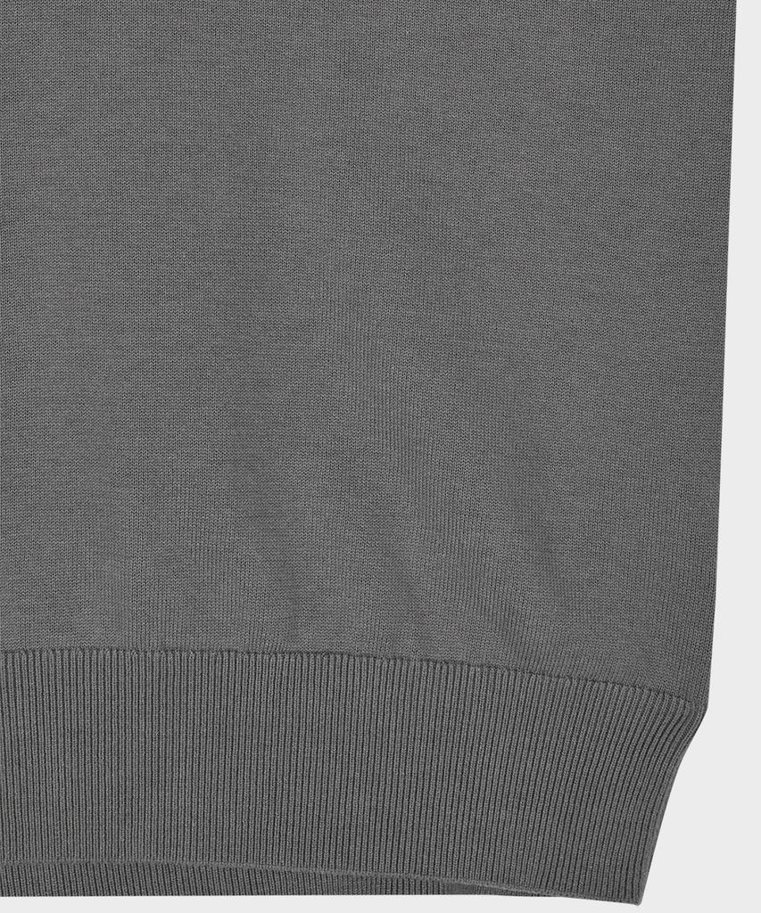 Teildeon Cotton Knit Polo Shirt Gray
