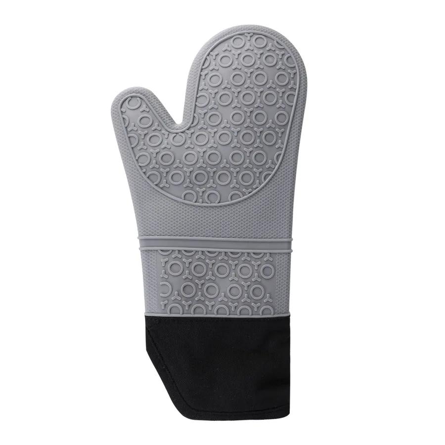 Double Layer Baking Gloves Heat-Resistant Silicone Gloves With Cotton Kitchen Oven Mitts Microwave Glove Non-Slip Pot Holders