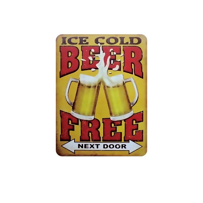 Vintage Beer Cheers Tin Sign Wall Plate Painting Decor Kitchen Bar Club Restaurant Pin Up Metal Signs Crafts Decorative Plaques