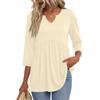 Women's Fashion Casual V-Neck Three-Quarter Sleeve Shirt