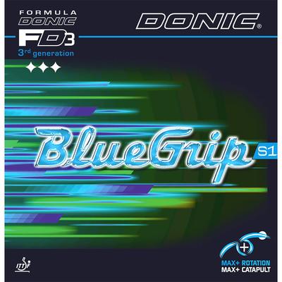 Donic Cauciuc Tenis de Masă Grip Albastru S1 Soft Back Adezivă Tensiune Negru MAX AL100 (AB)