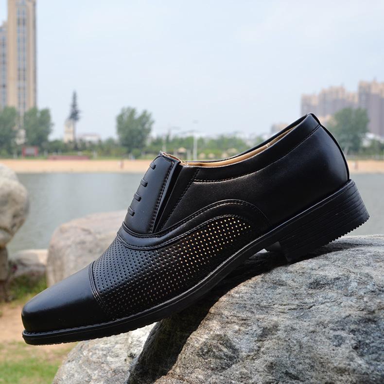 

Летние кожаные сандалии мужские полые сетчатые B трехсоставные кожаные туфли трехсекционные туфли на голову 46