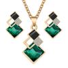 Fashion Crystal Pendants Necklace Earrings Sets for Women Jewelry Set Bridal Wedding Choker Necklace Set