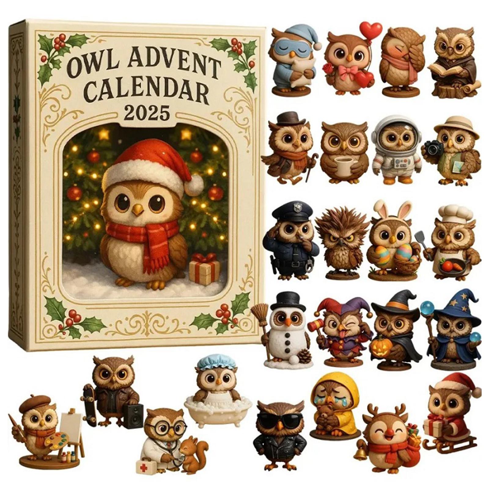 

2025 Mini Figurine Mystery Box 24 Days 3D PVC Pendants Toy Decorations Toy Surprise Box for Home Tree Desktop Decoration