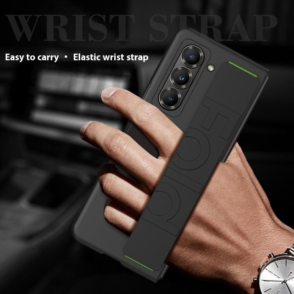Etui na telefon z opaską na nadgarstek dla Samsunga Galaxy Z Fold Special/Z Fold 6 Slim/W25 Gumowane Twarde PC Etui na telefon komórkowy