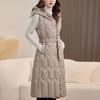 Fashion Winter Women's Long Warm Vest Hooded Thick Sleeveless Jackets Woman Coat With Belt