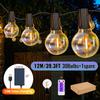 G40 Globe Solar String Lights Outdoor, 8 Light Modes, USB Charge & Remote, Waterproof Plastic Bulbs for Balcony Garland Wedding