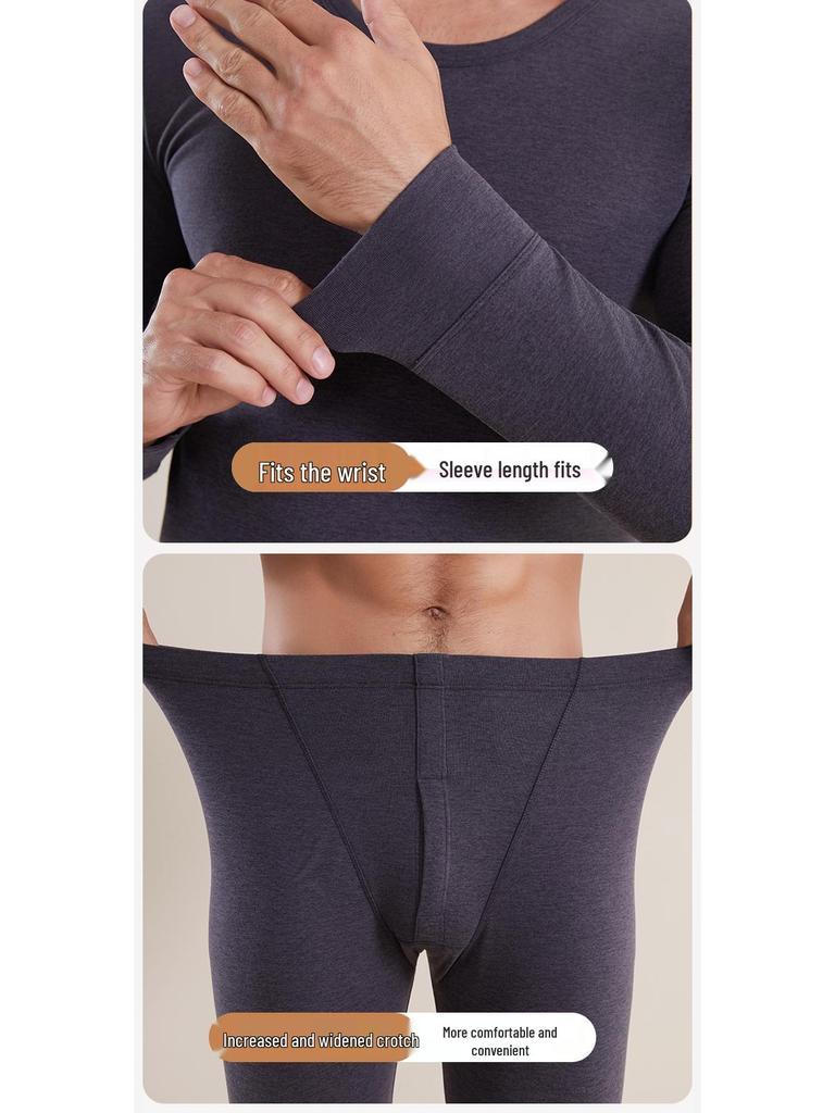 Herren Thermounterwäsche-Set mit Fleecefutter - Extra dick, wärmespeichernd, ideal für Herbst und Winter, perfekt für mittelalte und ältere Menschen