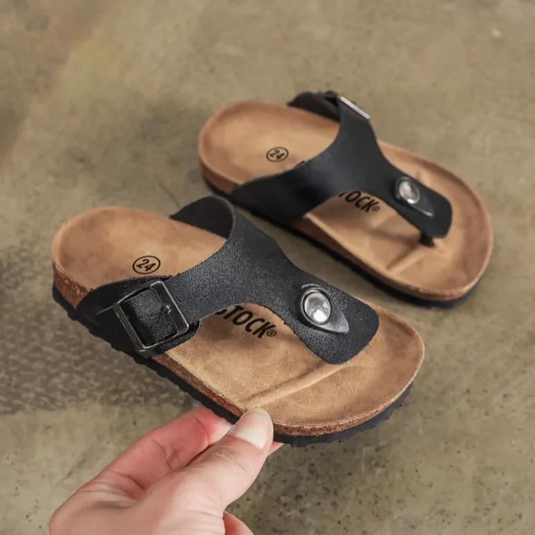 2024 Spring and Summer Children's Cork Slippers Trendy Boys Boken Shoes Girls Cool Slippers Flip-flops KWN-A581