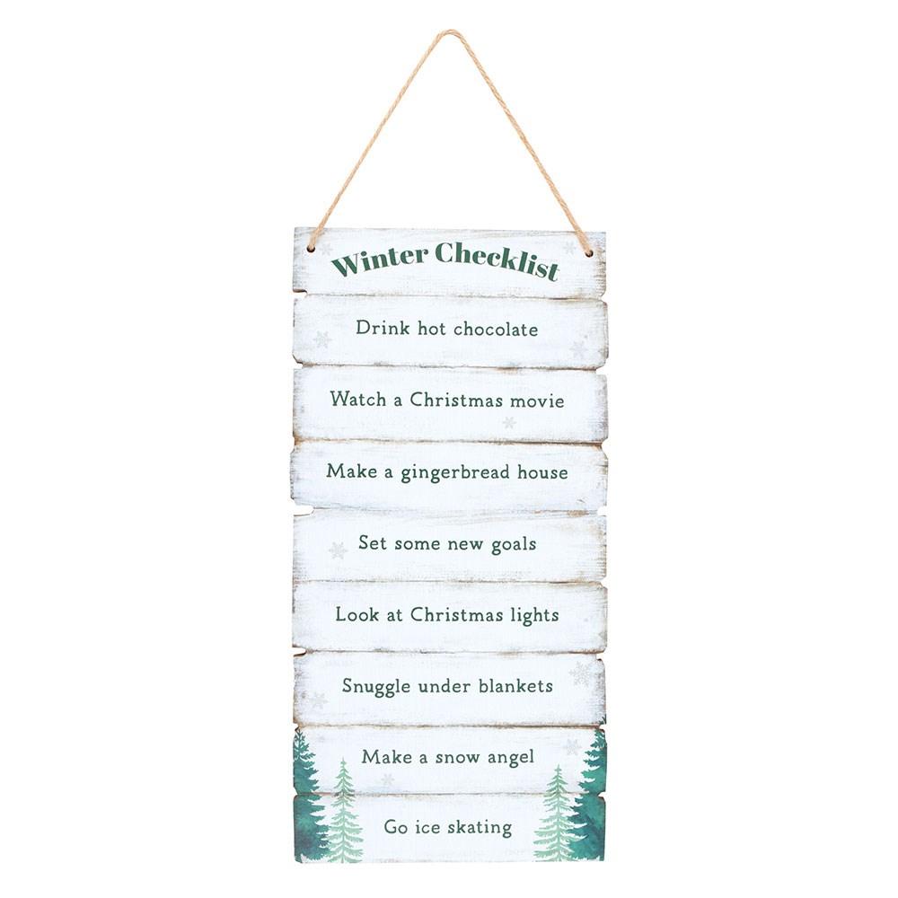 Something Different Winter Wonderland Checklist Hanging Sign