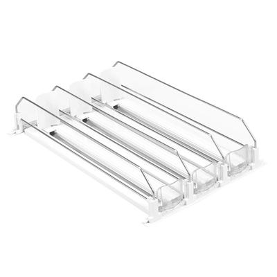ABMH-Canned Beverage Push Rack Drink Organizer Dispenser Spring Push Adjustable Width Storage Shelf E-Shaped 410Mm 4 Rows