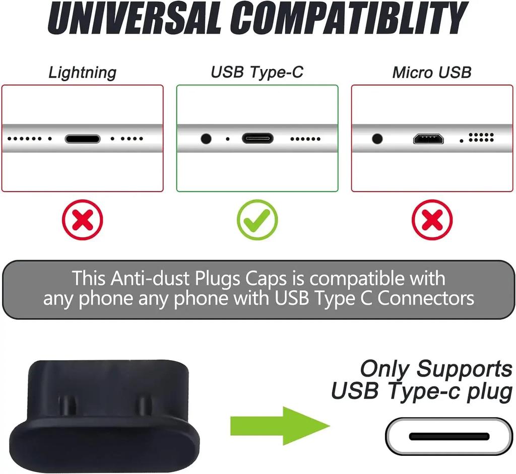 10/1PCCS Type-C Dust Plug USB Charging Port Protector Silicone Anti-dust Plug Cover Cap for Samsung Huawei Xiaomi Phone Dustplug