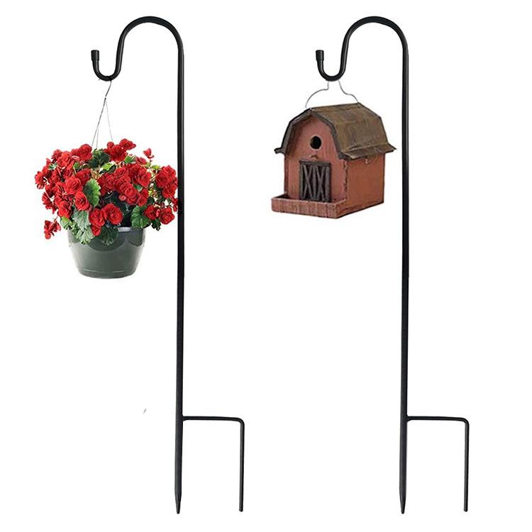 Rust-Proof Outdoor Shepherd Hook: Detachable Iron Craft for Yard and Garden