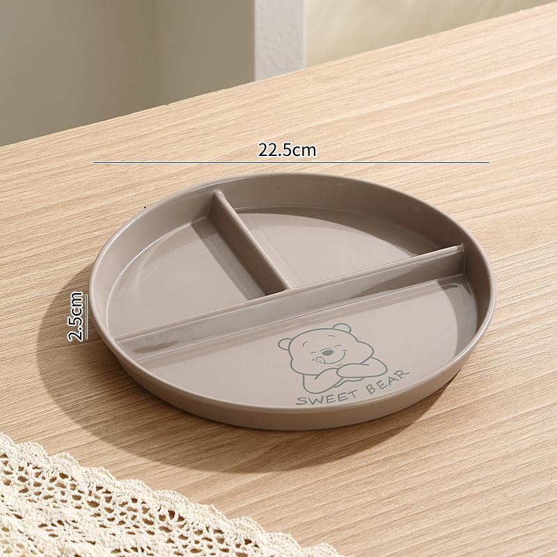 

211 Тарелка для снижения веса, разделенная на сетку, круглая трехсекционная тарелка, завтрак, взрослые и дети, разделенная тарелка, снижение веса, фруктовая тарелка