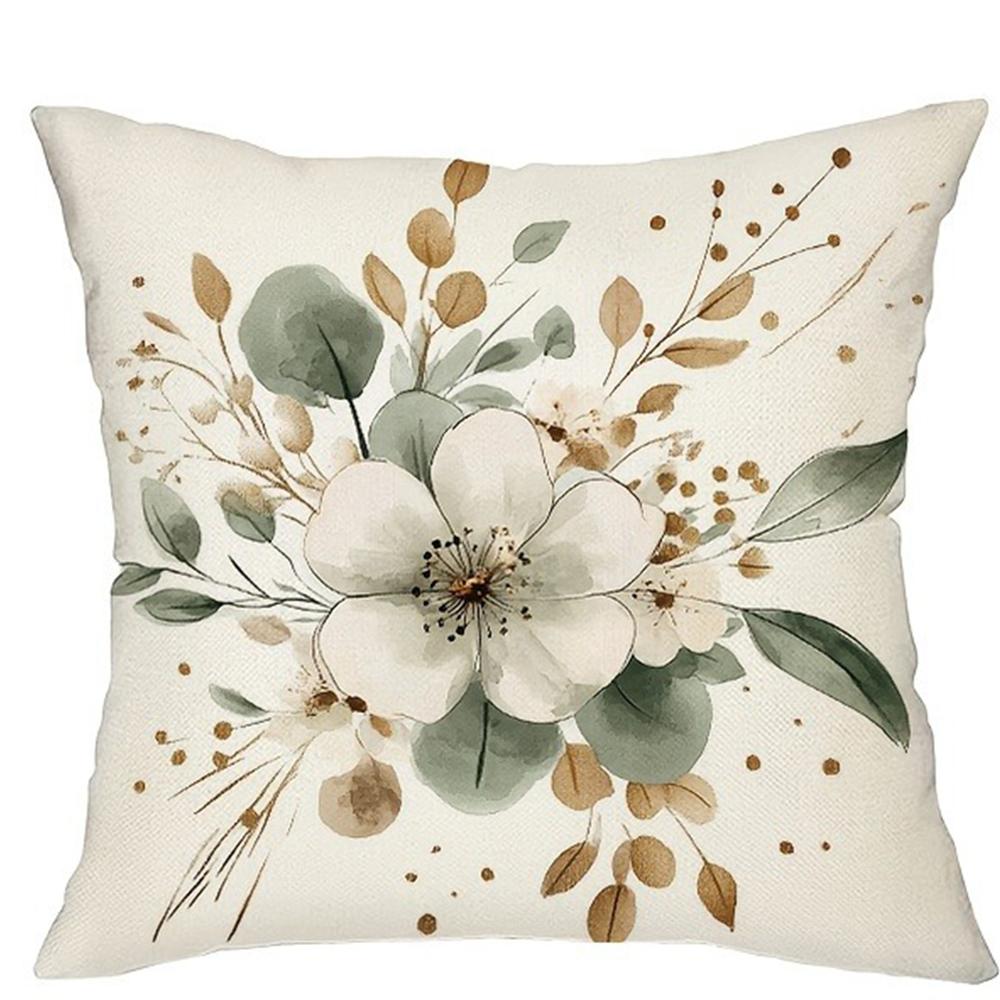 Floral Leaf Pattern Printing Pillowcase Modern Minimalist Home Bedroom Room Decoration Living Room Sofa Cushion Cover