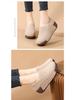 Autumn/Winter Plus Velvet Warm Slip-On Shoes: Thick Sole, Heightened Design for Middle-Aged and Elderly Women