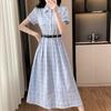 (original Practice + Belt) French Temperament Shirt Long Skirt New Women's Summer High Sense This Year