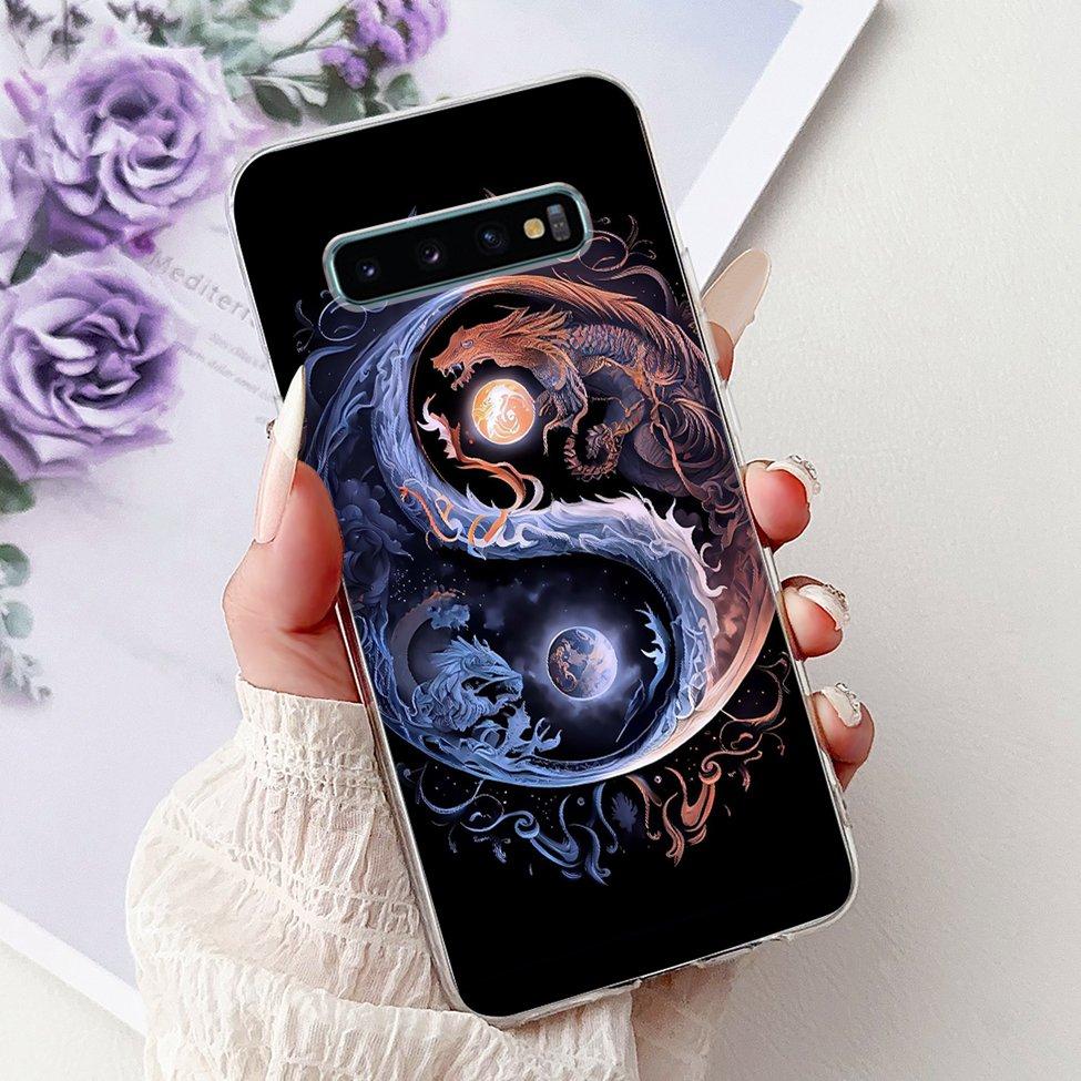 For Samsung S10 Plus Case SM-G975F Cute Kawaii Fashion Flowers Luxury Cool Painted Soft Cover For Samsung Galaxy S10+ Phone Case