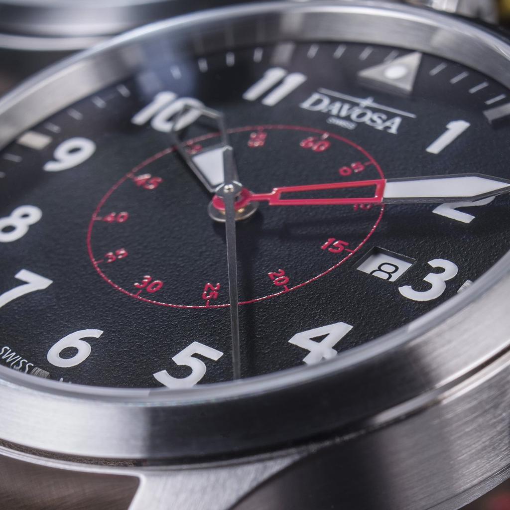 Davosa Neoteric Pilot Automatic Watch with Date Swiss-Made Display, Men's, Orange, 161.565.56