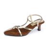 High-heeled sandals women's stiletto high-end Roman women's shoes temperament niche retro strap high-heeled shoes women's outer shoes