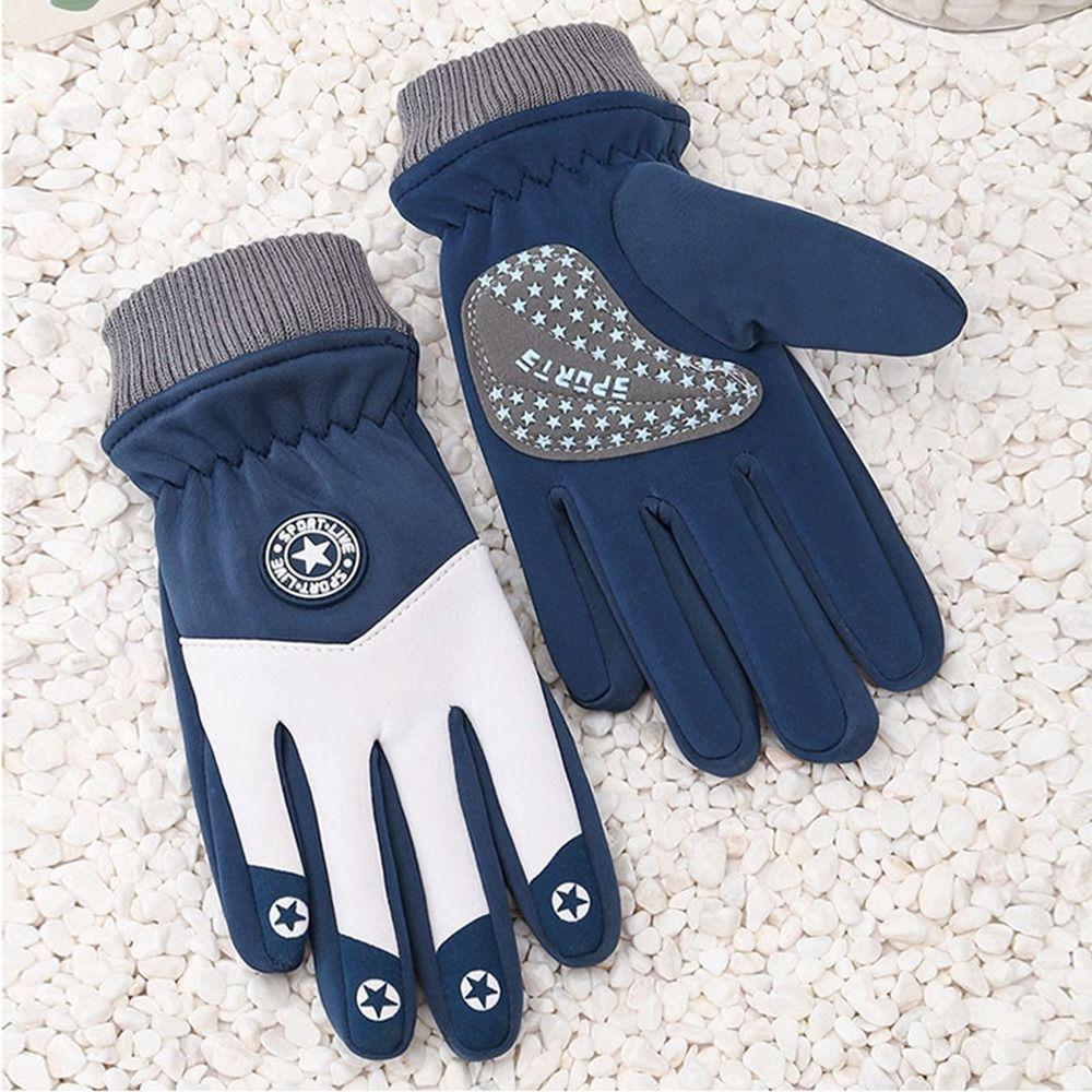 Thicken Cycling Riding Mittens Non-slip Children Bicycle Gloves Kids Winter Gloves  for Boys Girls