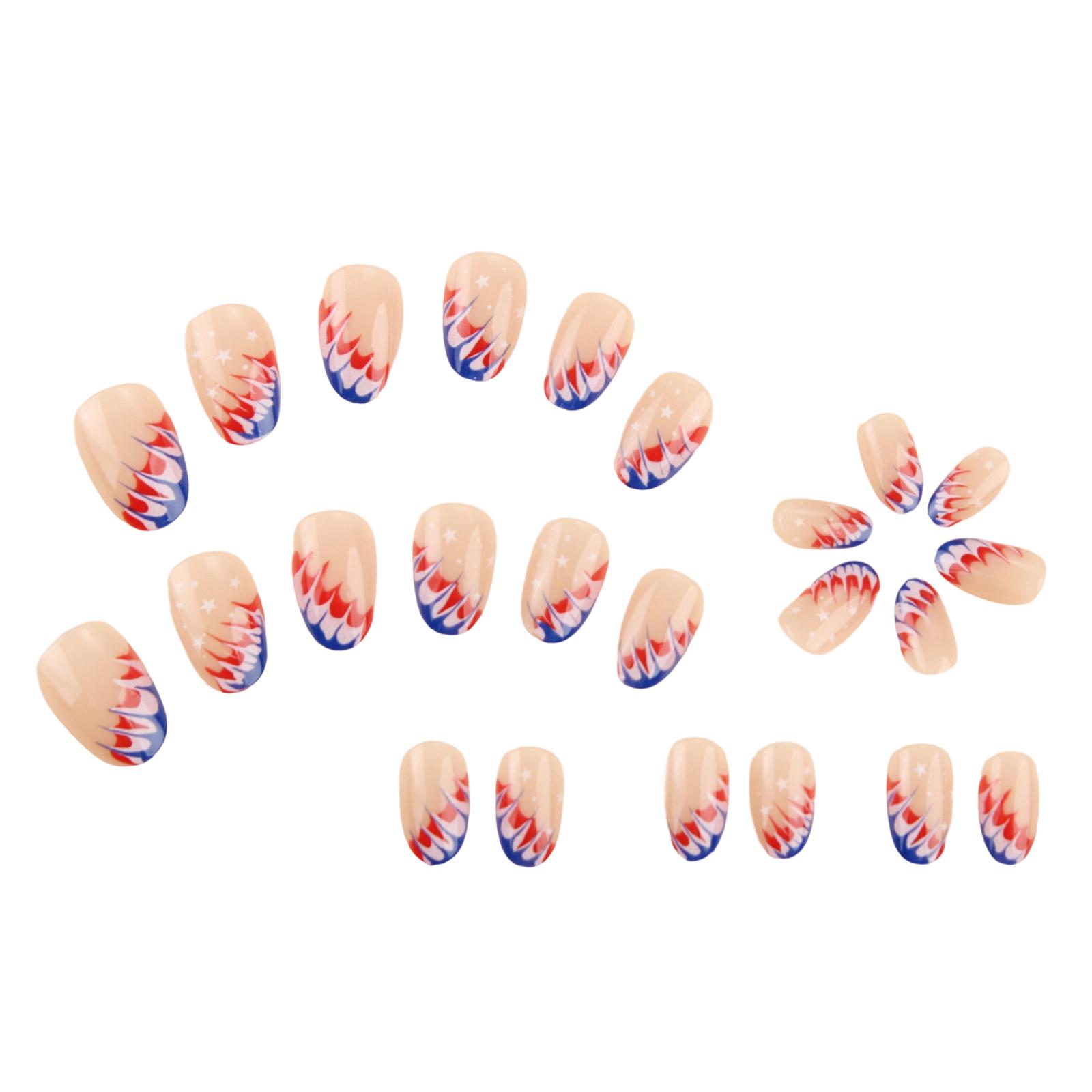24 Piece Retro And Gorgeous Independence Day Nail Set