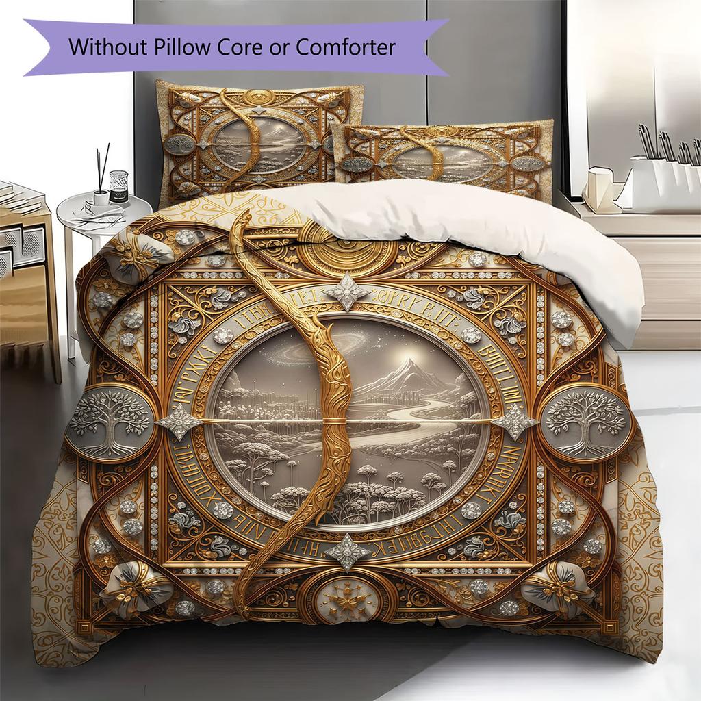 Embossedtotem Pattern Bedding Quilt Set Quilt Cover Pillowcase Home Decoration Birthday Gift (1 * duvet cover + 2 * pillowcase, without core)