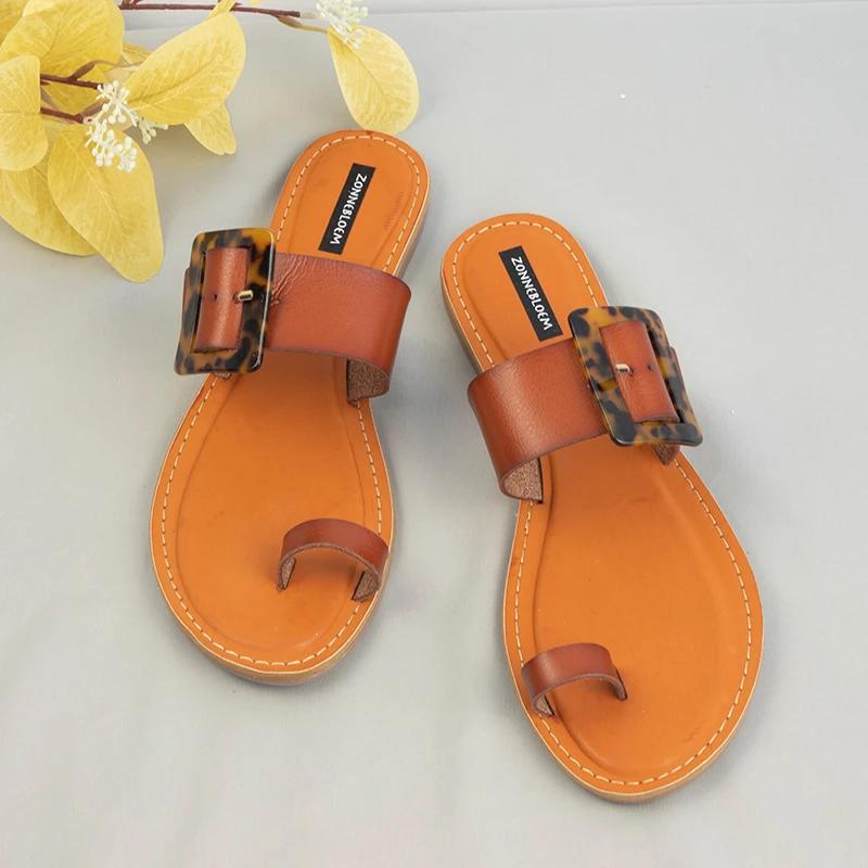Fashion Women's Slides Summer Fashion Ladies Flat Shoes Casual Outdoor Travel Beach Woman Flip-flops Buckle Design Slippers Big Size
