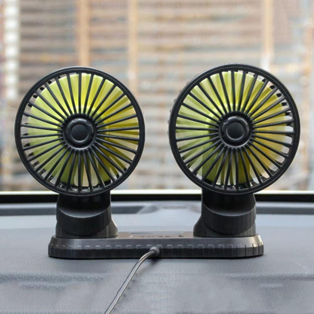 Low Noise Universal Cooling Fan 360° Rotatable Dashboard Air Circulator Fan Dual Head Fan  Desktop