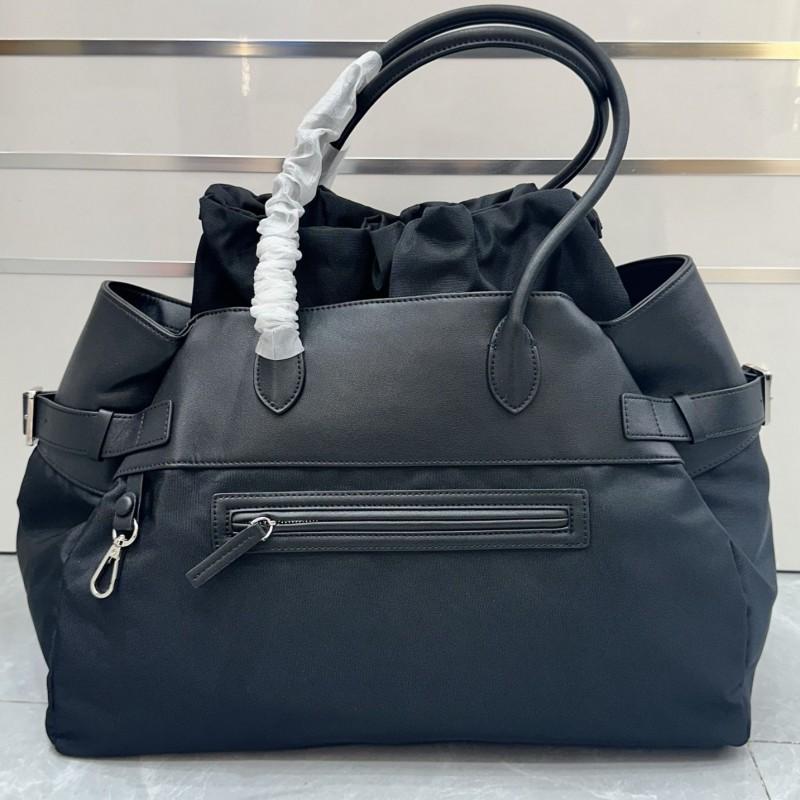Large 17-inch Nylon Canvas Tote Bag Women Spacious Commuter Shoulder With Multiple Pockets Streetwear Style