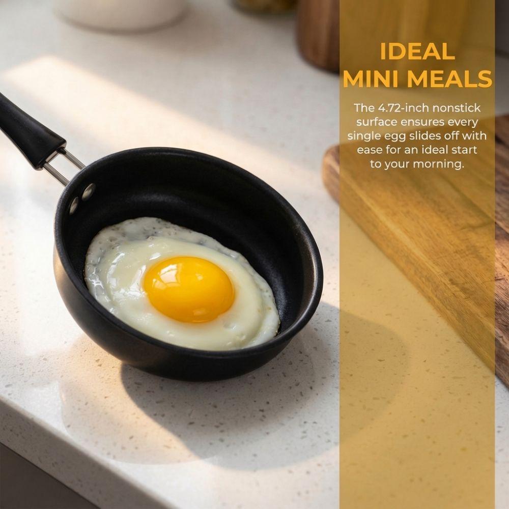 Saucepan Non-Stick Frying Pan Thickened Comfortable Handle Omelet Pan 12cm/4.7in Easy to Clean Egg Skillet Home Use