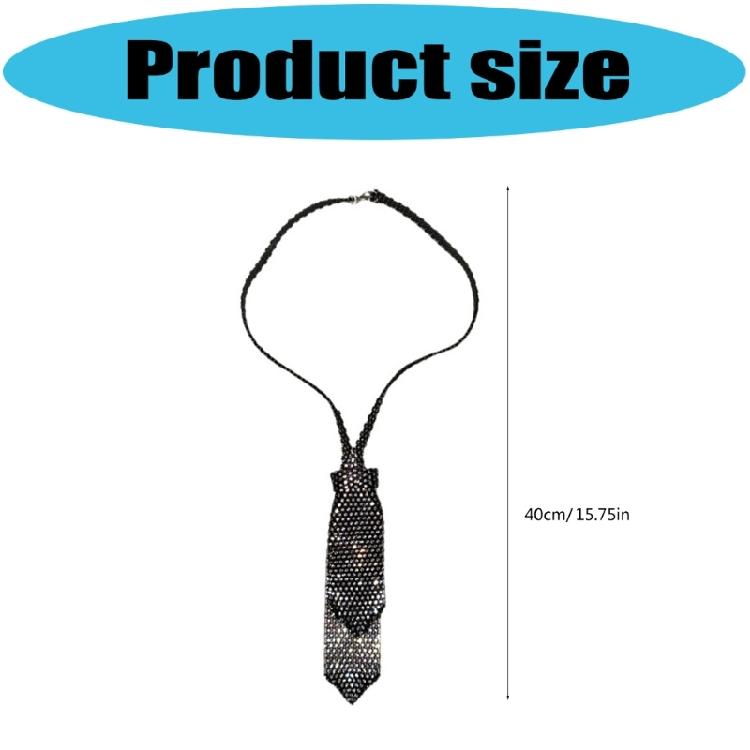 Fashionable Necktie Necklace Encrusted Crystal for Actor Actress Stage Shows Meetings Dinners Celebrations
