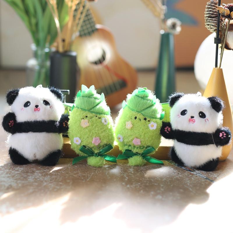 Panda Plush Bamboo Toy Keychain Stuffed Animal Backpack Decor For Teens Girls