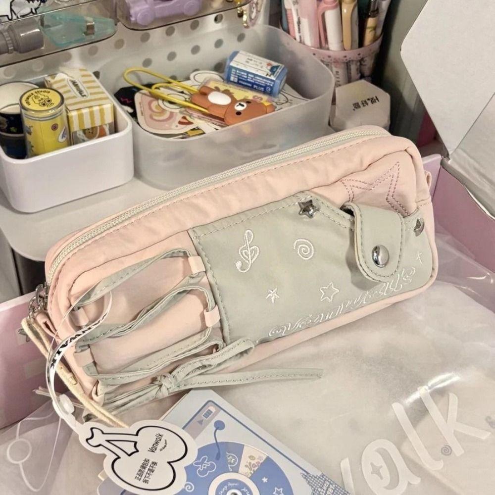 Large Capacity Pen Bag Zipper Stationery Organizer INS Pencil Case  Students