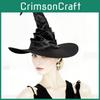 Purple Witch Hat With Ruffle Edge And Cosplay Style For Halloween Party Gifting