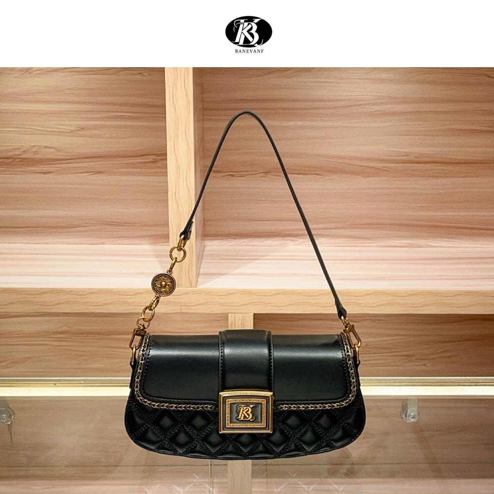 New High-end Leather Diamond Grid Underarm Bag for Women, Fashionable and Versatile Single Shoulder Crossbody Bag