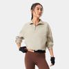 Li-Ning Bequemes lässiges Fleece einfaches Sweatshirt mit hohem Kragen Damen Sweatshirt Staubgrau AWDU558-2
