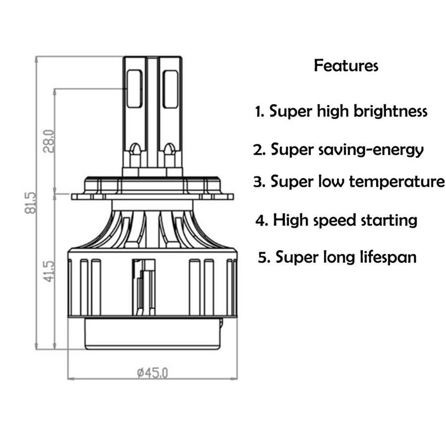 6500K 32W 3000LM COB LED HID White 360° Hi/Lo Beam H4 Motorcycle Headlight Front Light Bulb Lamp NEW