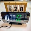 Projektions-Digitalwecker, Temperatur, Luftfeuchtigkeit, Nachtmodus, Schlummerfunktion, 12/24 Stunden, USB-betriebene Projektor-Tisch-LED-Uhr