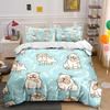 Cartoon dogs and bone pattern Bedding Set for Kids Luxury Gift 3pcs Digital Print Comforter Set Soft Comfortable Breathable