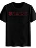 Chicago University Logo T-shirt - Black Short Sleeve Crewneck