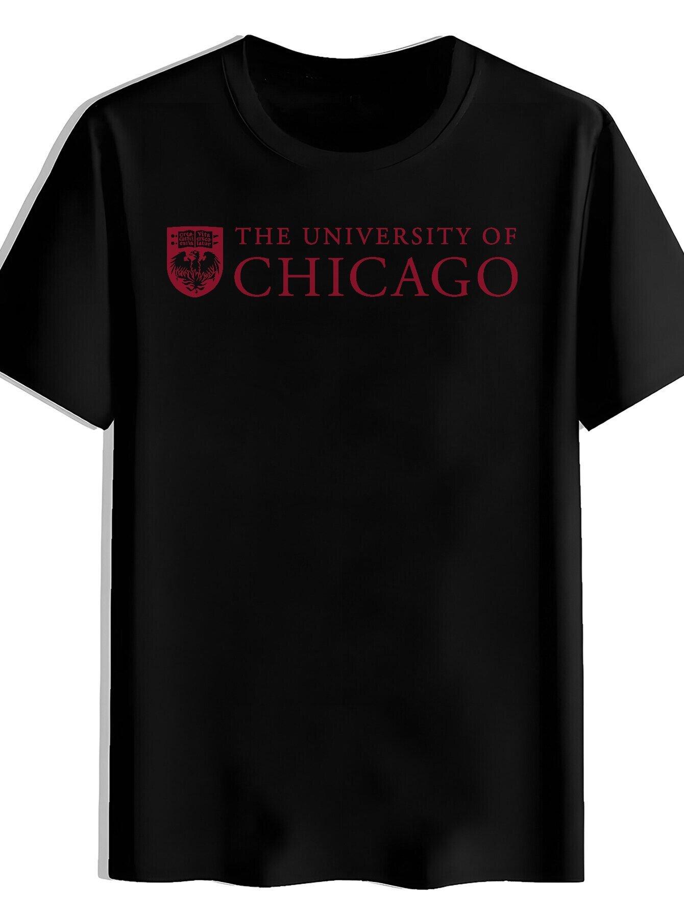 Chicago University Logo T-shirt - Black Short Sleeve Crewneck S
