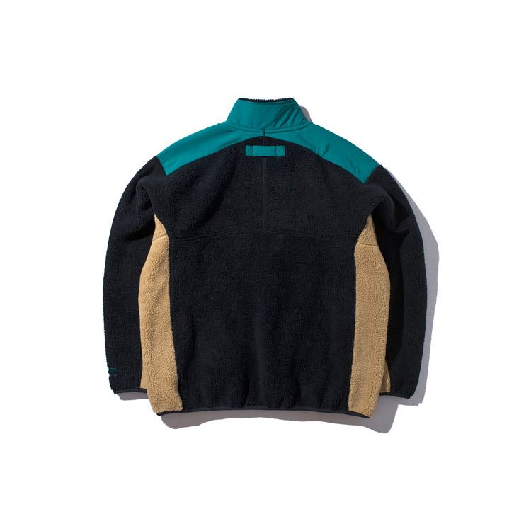 Li Ning Sports Lifestyle Series Casual Color Block Loose Stand Collar Half Zip Pullover Sweatshirt Men Sweatshirt Standard-Black AWDP841-1