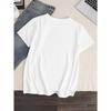 European Size Letter Print T-shirt, Short Sleeve Crew Neck Casual Top for Summer & Spring, Women's Clothing