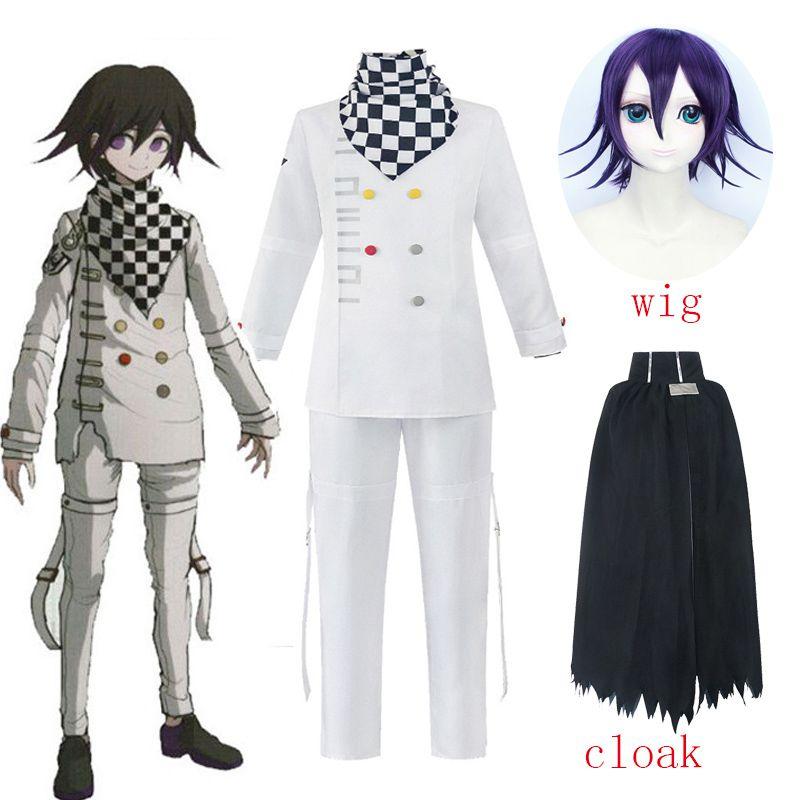Danganronpa V3 Anime Ouma Kokichi Cosplay Costume School Uniform Cloak Set Full