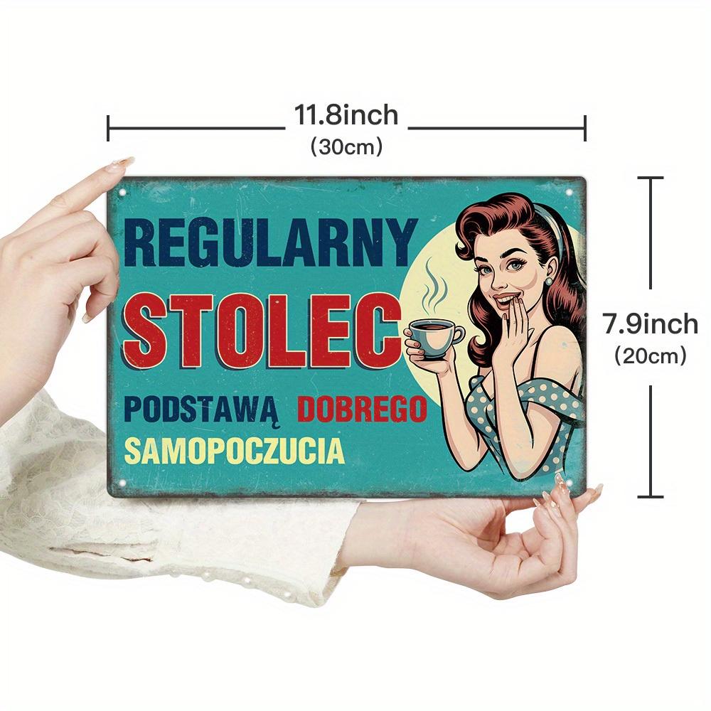 

Iron Decor 1pc Polish Funny Sarcastic Quote Vintage Metal Tin Sign, DOBREGO SAMOPOCZUCIA, Wall Art Decor for Home Office Decor 20x30cm（7.8x11.8inch）