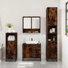 3 Piece Bathroom Furniture Set Smoked Oak Wood Based Material