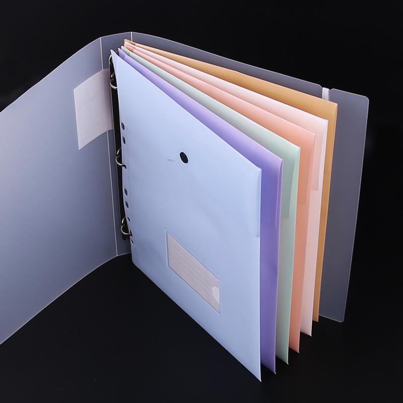 Transparent 3-Hole Folder with 11-Hole Pages, Vertical Snap Closure