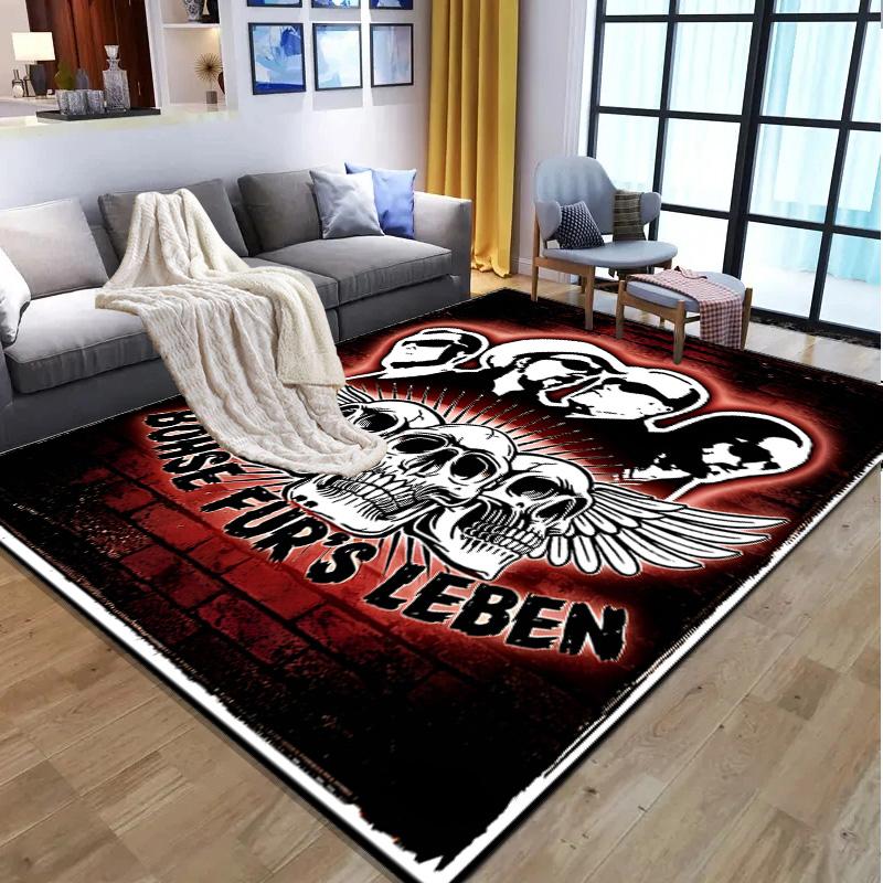 Bohse Onkelz Muster Teppich, Innen-/Außenteppich, für Picknick, Spielzimmer, Schlafzimmer, Büro, Wohnzimmer, Heimdeko Teppich, Geburtstagsgeschenk